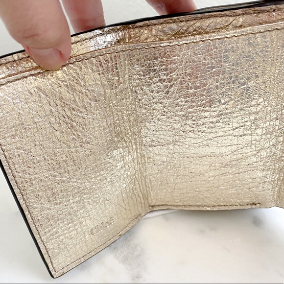 NWT Chloe Mini Metallic Trifold Wallet - Picture 7 of 16